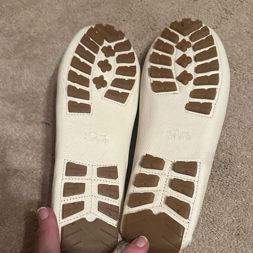 Coach Women's Cream Loafers - Picture 3 of 7
